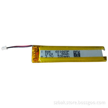 HBAK 601665P, Li-polymer Battery, 3.7V 530mAh, with PCM and Wire Leads